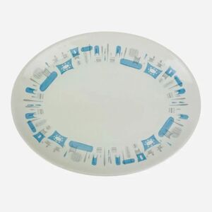 Vintage MCM Royal China Blue Heaven 13.25" Oval Serving Meat Platter USA Atomic